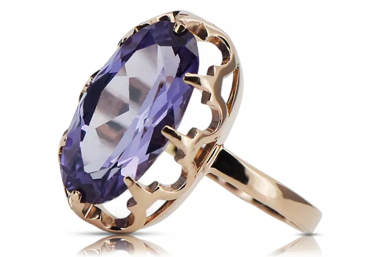 Ring Vintage craft Alexandrite Original Vintage 14K Rose Gold vrc253r