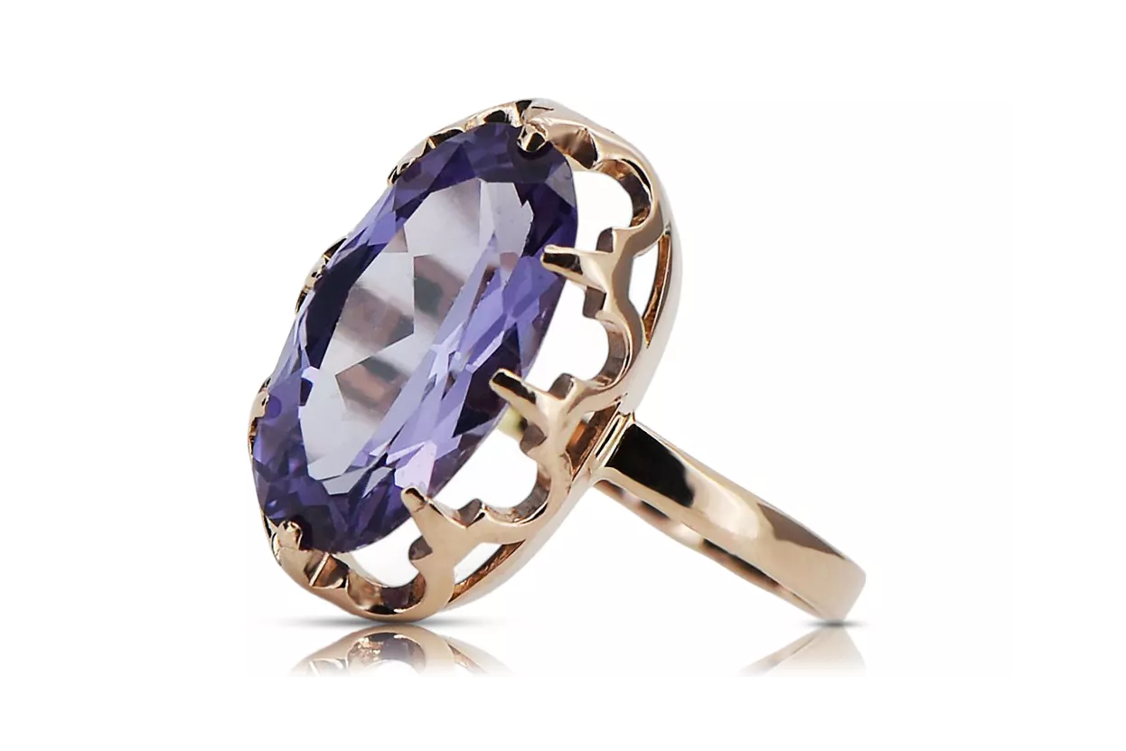Alexandrite Or rose 14 carats vintage d'origine Anneau Artisanat vintage vrc253r Alexandrite Or rose 14 carats vintage d'origine Anneau Artisanat vintage vrc253r
