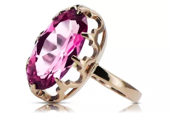 Vintage craft Ring Amethyst Original Vintage 14K Rose Gold vrc253r