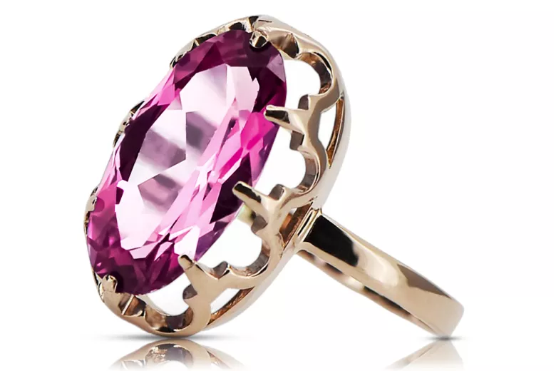 Améthyste Or rose 14 carats vintage d'origine Anneau Vintage vrc253r