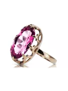 Vintage Anillo Amatista Oro rosa antiguo original de 14k vrc253r