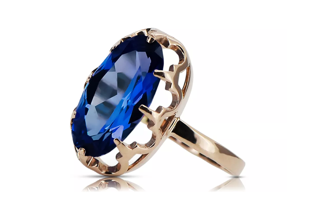 Ring Vintage style Sapphire Original Vintage 14K Rose Gold vrc253r Ring Vintage style Sapphire Original Vintage 14K Rose Gold vrc253r