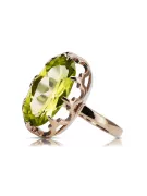 Yellow Peridot Original Vintage 14K Rose Gold Ring Vintage craft vrc253r