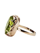 Yellow Peridot Original Vintage 14K Rose Gold Ring Vintage craft vrc253r
