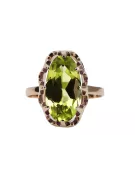 Yellow Peridot Original Vintage 14K Rose Gold Ring Vintage craft vrc253r