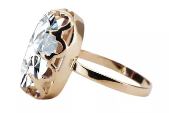 Originalus 14k rožinio aukso vintage Žirkoniai Žiedas Vintažinis stilius vrc253r