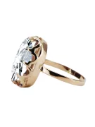 Vintage craft Ring Zircon Original Vintage 14K Rose Gold vrc253r