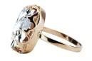 Vintage craft Ring Zircon Original Vintage 14K Rose Gold vrc253r