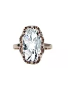 Anneau Zircon Or rose 14 carats vintage d'origine Bijoux vintage vrc253r