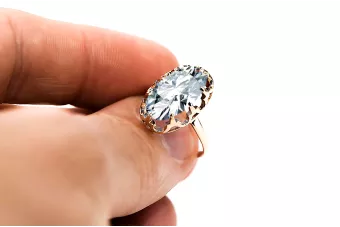 Oro rosa antiguo original de 14k Circón Anillo Joyería vintage vrc253r