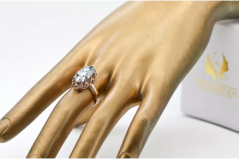 Vintage craft Ring Zircon Original Vintage 14K Rose Gold vrc253r