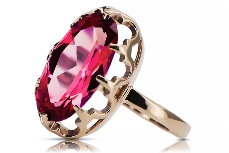 Ring Ruby Original Vintage 14K Rose Gold Vintage craft vrc253r
