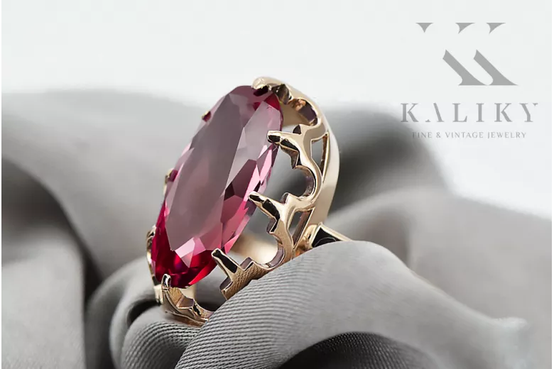 Ring Ruby Original Vintage 14K Rose Gold Vintage craft vrc253r