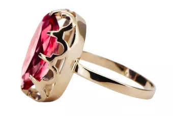 Vintage Schmuck Ring Rubinrot Originales Vintage-Roségold aus 14 Karat vrc253r