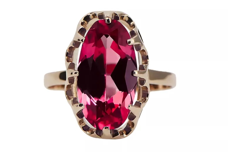 Ring Ruby Original Vintage 14K Rose Gold Vintage craft vrc253r