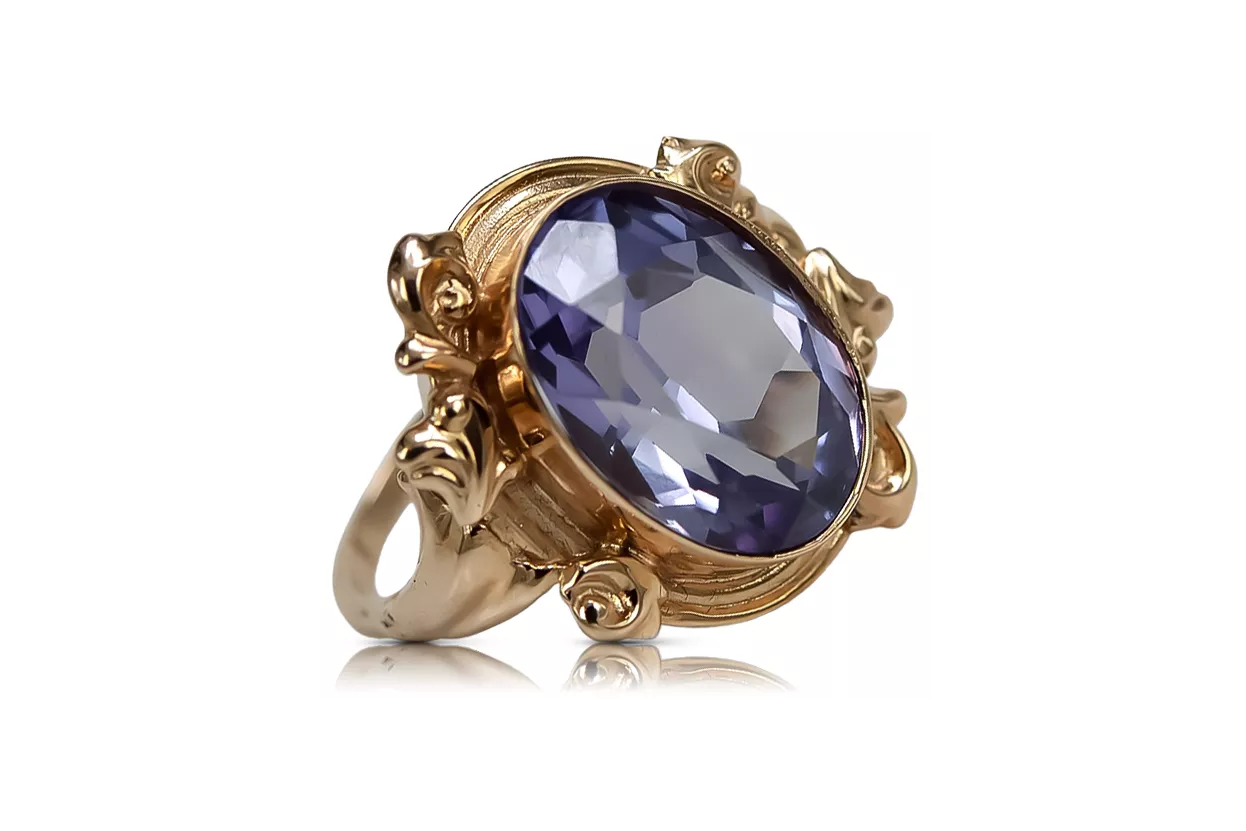 Ring Vintage craft Alexandrite Original Vintage 14K Rose Gold vrc100r