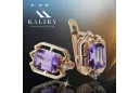 Rose pink 14k 585 gold alexandrite diamond earrings vec020r Vintage Russian Soviet style