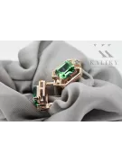 Emerald diamonds Vintage Earrings craft Original 14K Rose Gold vec020r