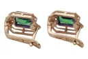 Diamants émeraudes Vintage Boucles d'oreilles artisanat Original 14K Rose Gold vec020r