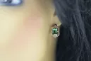 Emerald diamonds Vintage Earrings craft Original 14K Rose Gold vec020r