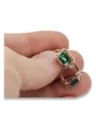 Emerald diamonds Vintage Earrings craft Original 14K Rose Gold vec020r