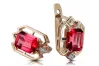 Ruby diamonds Vintage Earrings craft Original 14K Rose Gold vec020r