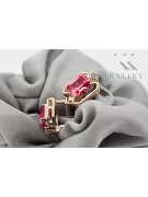 Ruby diamonds Vintage Earrings craft Original 14K Rose Gold vec020r