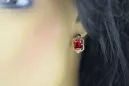 Ruby diamonds Vintage Earrings craft Original 14K Rose Gold vec020r