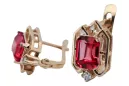 Ruby diamonds Vintage Earrings craft Original 14K Rose Gold vec020r