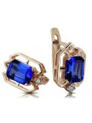 Сапфирни диаманти Винтаж обици за занаят Оригинал 14K Розово злато vec020r