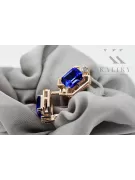 Sapphire diamonds Vintage Earrings craft Original 14K Rose Gold vec020r