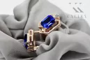 Sapphire diamonds Vintage Earrings craft Original 14K Rose Gold vec020r