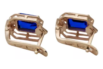 Сапфирни диаманти Винтаж обици за занаят Оригинал 14K Розово злато vec020r
