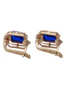 Sapphire diamonds Vintage Earrings craft Original 14K Rose Gold vec020r