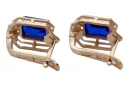 Sapphire diamonds Vintage Earrings craft Original 14K Rose Gold vec020r