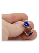 Originalus 14k rožinio aukso vintage Szafir Auskarai Vintažinis stilius vec020r