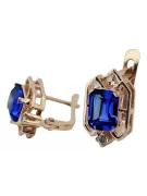 Originalus 14k rožinio aukso vintage Szafir Auskarai Vintažinis stilius vec020r
