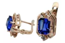 Kolczyki Vintage Biżuteria z różowego 14k złota 585 z szafirem i diamentem vec020r