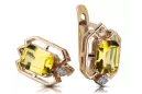 Geltonųjų peridotų deimantai Vintažiniai auskarai su originaliais 14 karatų rožinio aukso auskarais vec020r