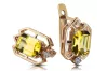 Yellow peridot diamonds Vintage Earrings craft Original 14K Rose Gold vec020r