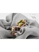 Yellow peridot diamonds Vintage Earrings craft Original 14K Rose Gold vec020r