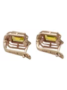 Yellow peridot diamonds Vintage Earrings craft Original 14K Rose Gold vec020r