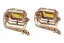 Yellow peridot diamonds Vintage Earrings craft Original 14K Rose Gold vec020r