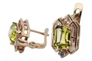 Yellow peridot diamonds Vintage Earrings craft Original 14K Rose Gold vec020r