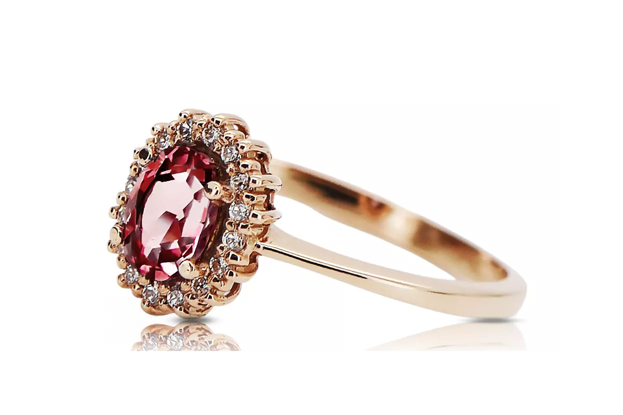 Anneau Rubis Or rose 14 carats vintage d'origine Artisanat vintage crc009r Anneau Rubis Or rose 14 carats vintage d'origine Artisanat vintage crc009r