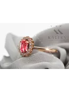 Vintage Handwerk Ring Rubinrot Originales Vintage-Roségold aus 14 Karat crc009r