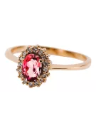 Vintage Handwerk Ring Rubinrot Originales Vintage-Roségold aus 14 Karat crc009r