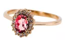 Vintage Handwerk Ring Rubinrot Originales Vintage-Roségold aus 14 Karat crc009r