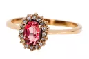 Anneau Rubis Or rose 14 carats vintage d'origine Artisanat vintage crc009r