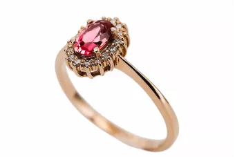 Vintage Handwerk Ring Rubinrot Originales Vintage-Roségold aus 14 Karat crc009r